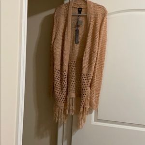 Pink fringed shawl